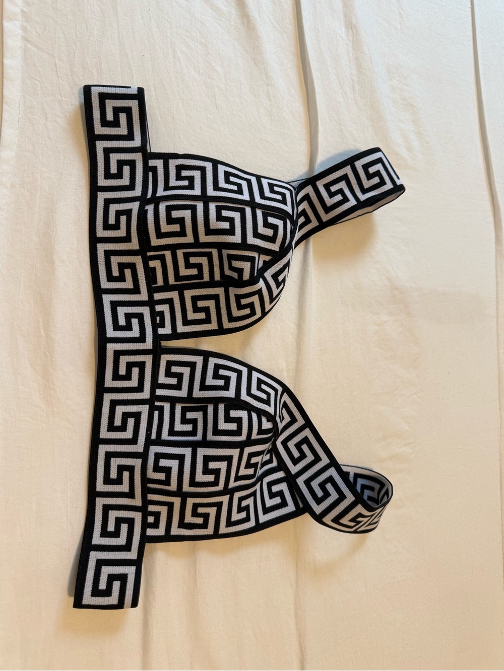 Black & White Geometric Crop Top